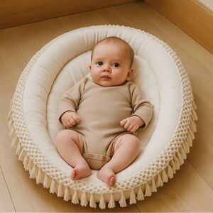 Cozy Oval Cream Play Mat by Emma + Finn